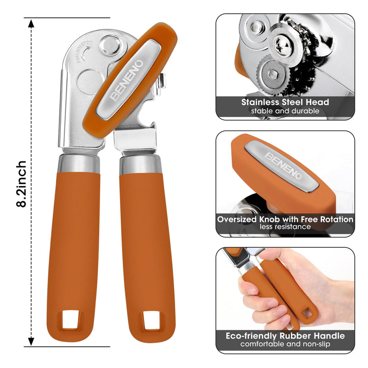 Heavy Duty Hand Can Opener Manual with Magnet Lid Remover