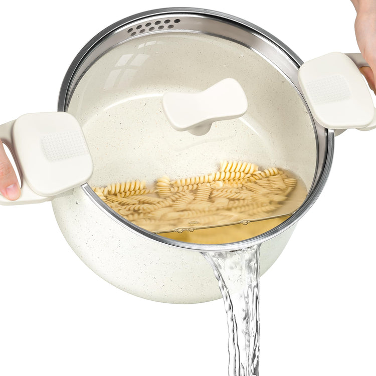 6 Quart Granite Nonstick Cooking Pot with Strainer Lid