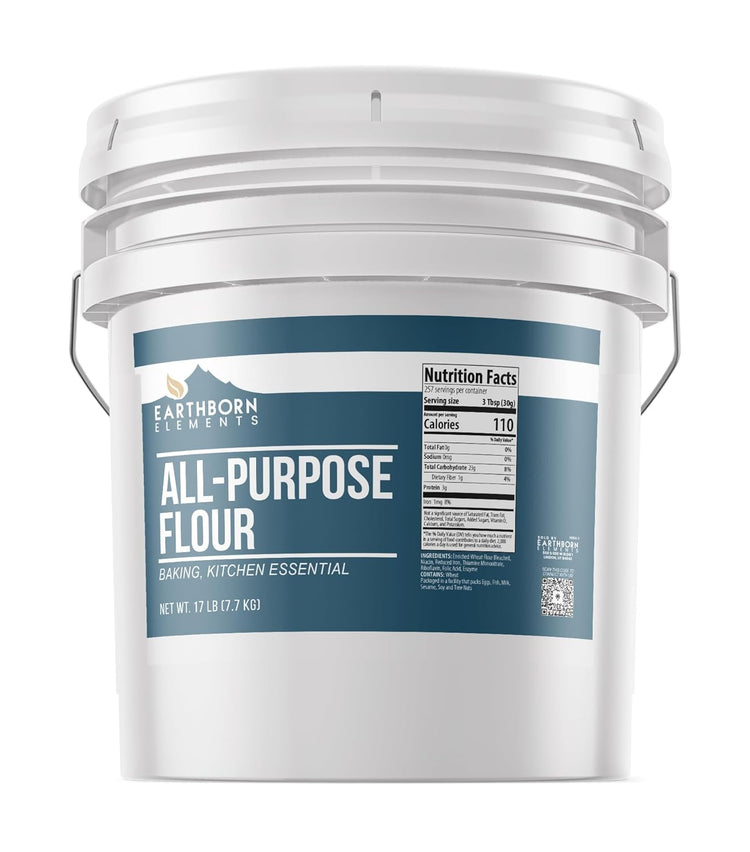 Earthborn Elements All-Purpose Flour, 3.5 Gallon Bucket, Bulk Size, Kitchen Essential, Baking & Cooking - Nestoria