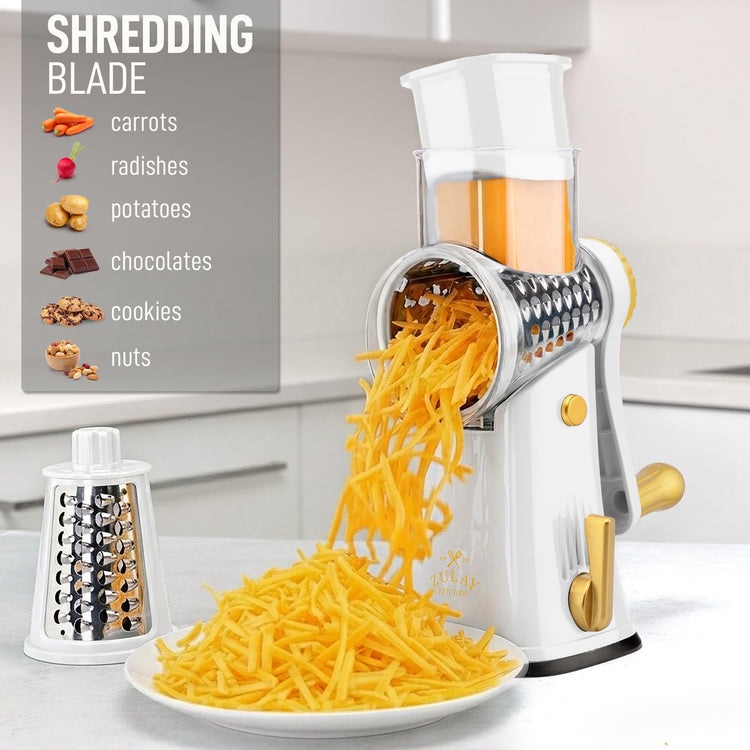 Rotary Cheese Grater 5 Blade Cheese Shredder