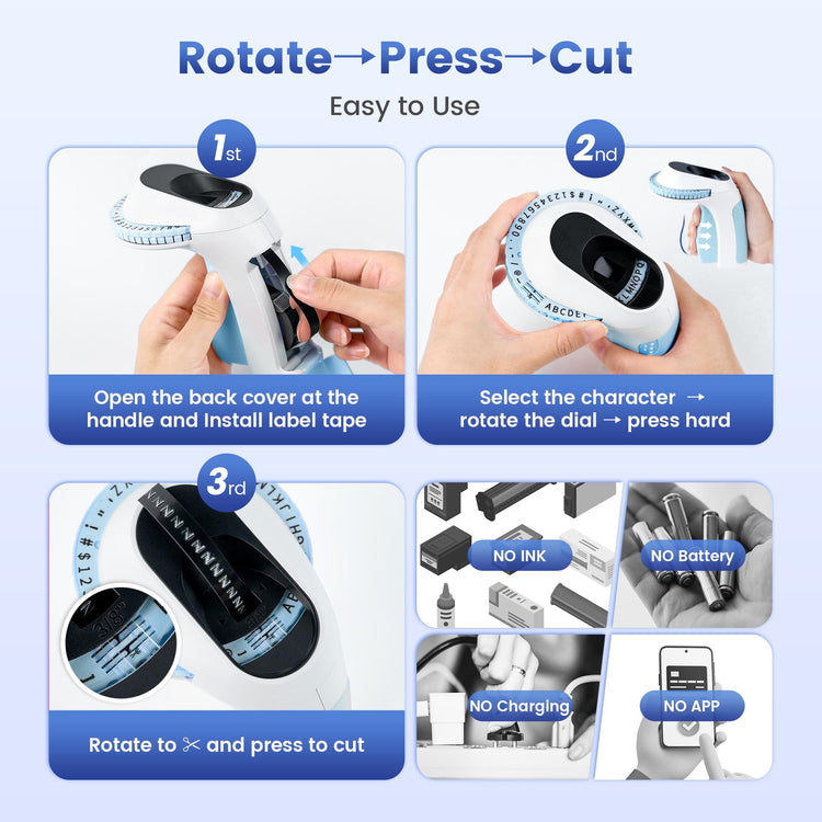 Embossing Label Maker Vintage Embossed Label Maker for Journal Supplies (3 Count)