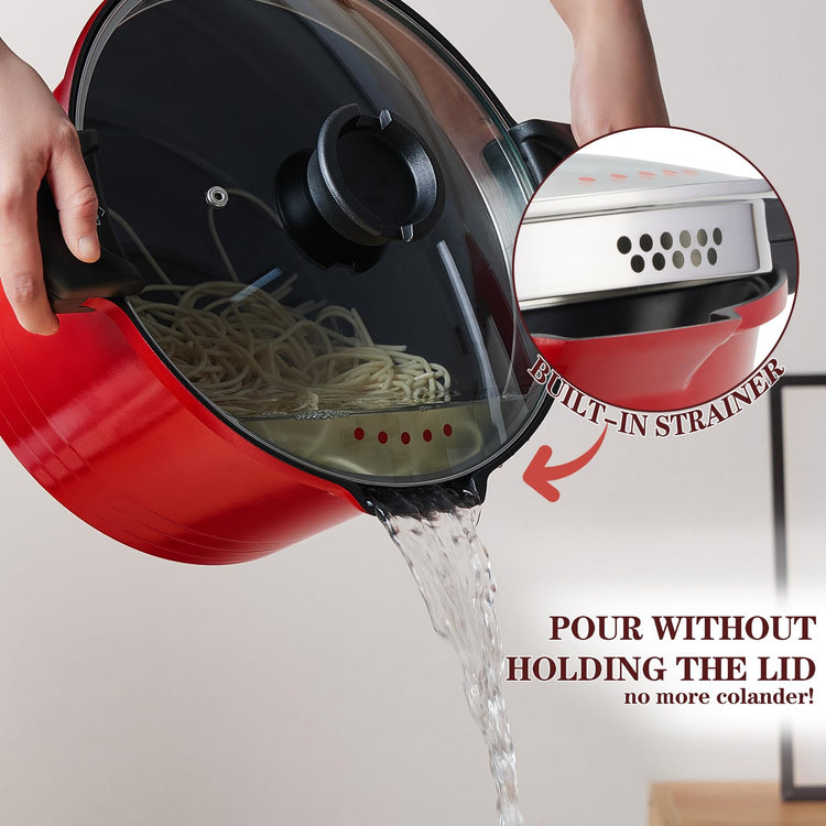 5.0qt Pasta Pot with Strainer Lid