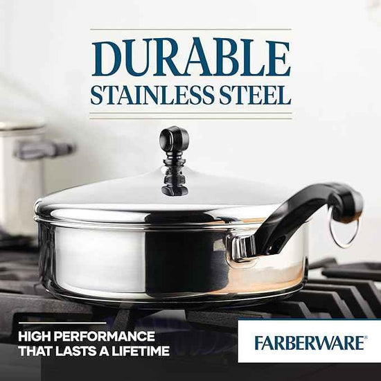 Farberware Classic Stainless Steel Fry Lid, Saute Pan (2.75 Quart), Silver