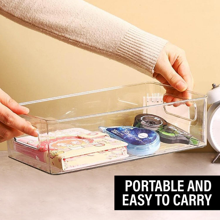 Clear Plastic Storage Bins (4 Count)