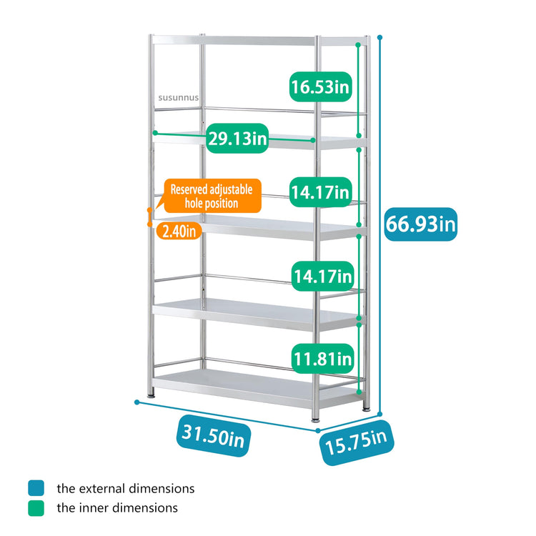 5 Tier Stainless Steel Shelf