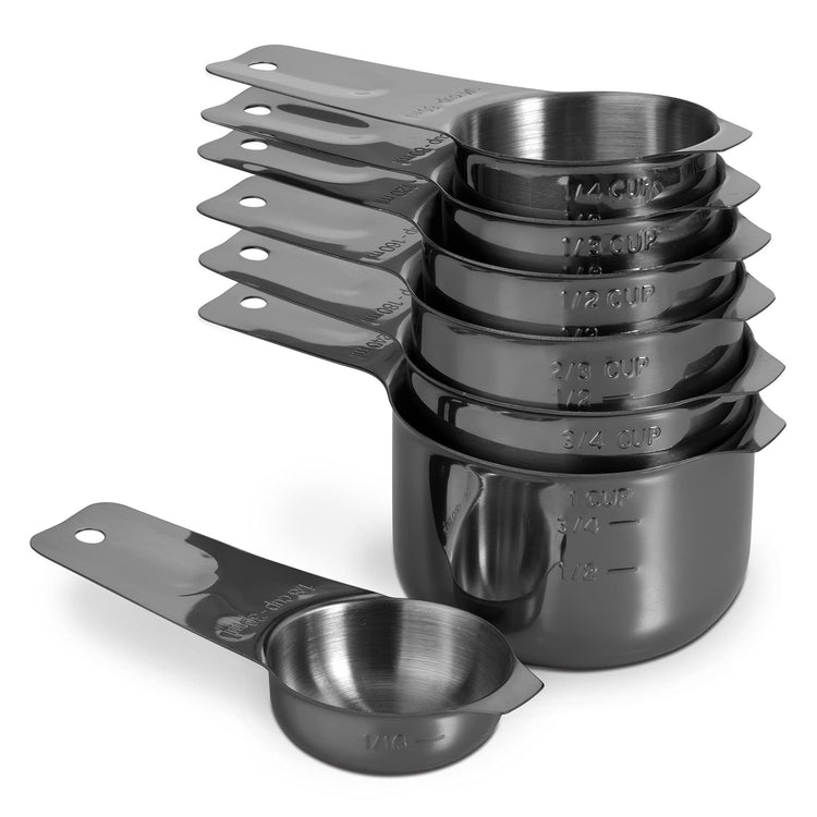 7-Piece 18/8 Stainless Steel Measuring Cups Set, Dark Gray