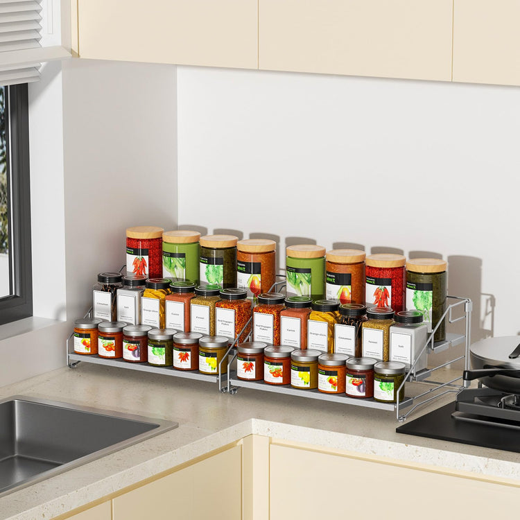 4 Tier Spice Rack for Cabinet (2 Count)