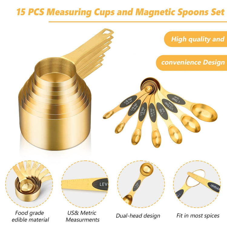 Magnetic Measuring Cups & Spoons Set for Cooking