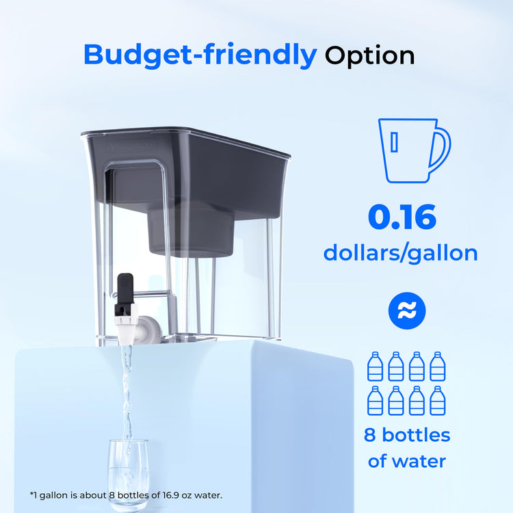 WFD-40L-L Water Filter Dispenser, 35-Cup Large Capacity, Black