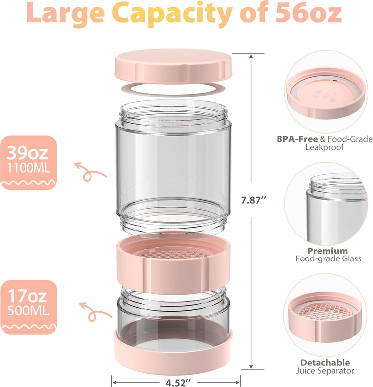 Glass Pickle Jar with Strainer Flip, 56oz Airtight Pickle Container, Leak-proof Juice Separator Pickle Flip Jar with Sealing Silicone Ring for Olive, Sliced Pickle and Jalapeno, Dishwasher Safe