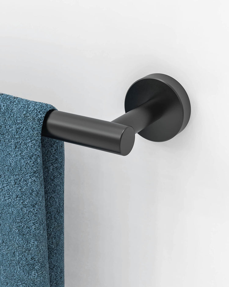 24 Inch Towel Bar Black Towel Rack for Bathroom Kitchen Towel Holder SUS304 Stainless Steel RUSTPROOF Wall Mount Total Length 26 inch