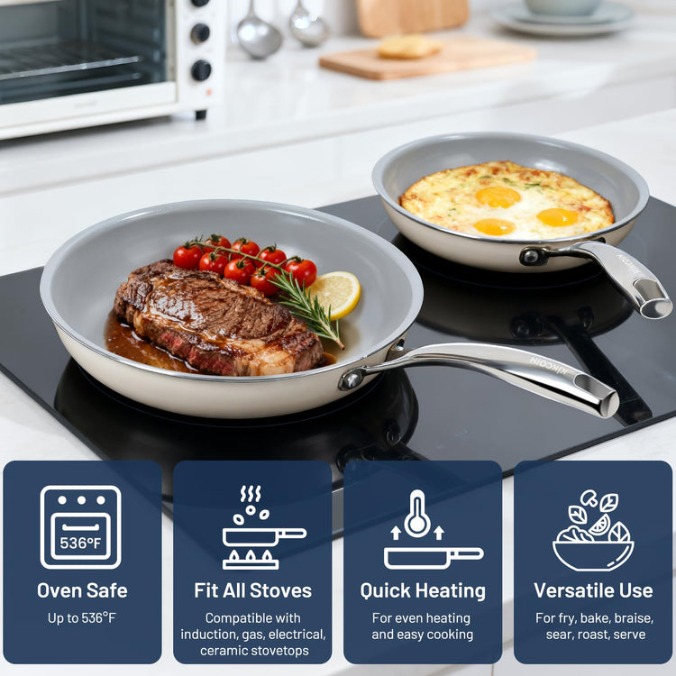 Ceramic Nonstick Frying Pans Set