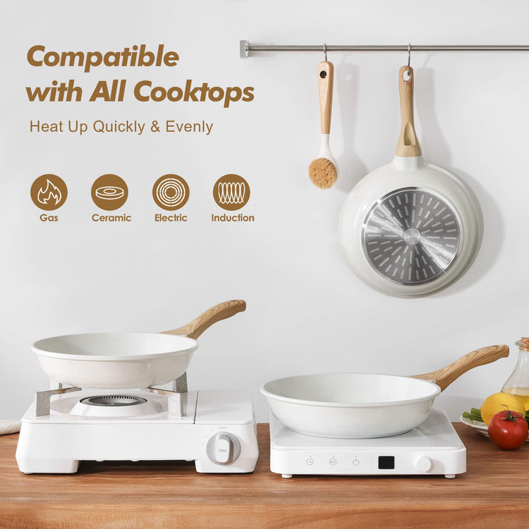 Ceramic Nonstick Frying Pan Skillets (3 Count)