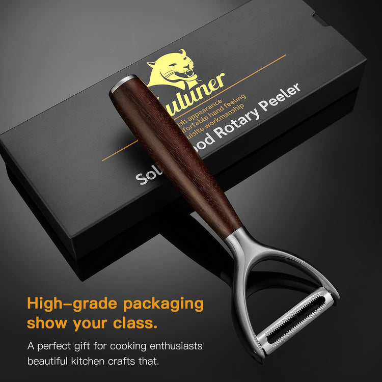 Serrated Blade Premium Y Type 304 Stainless Steel Multifunctional Kitchen Peeler Real Wood Handle Ultra Sharp Blade Vegetable Potato Apple