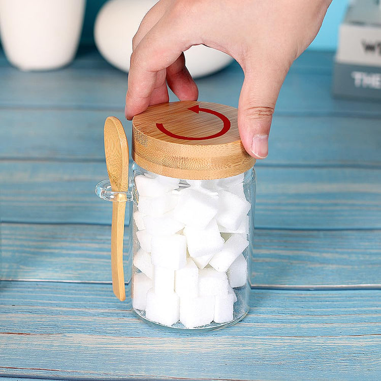 Glass Jar with Screw Lid and Spoon (3 Count)