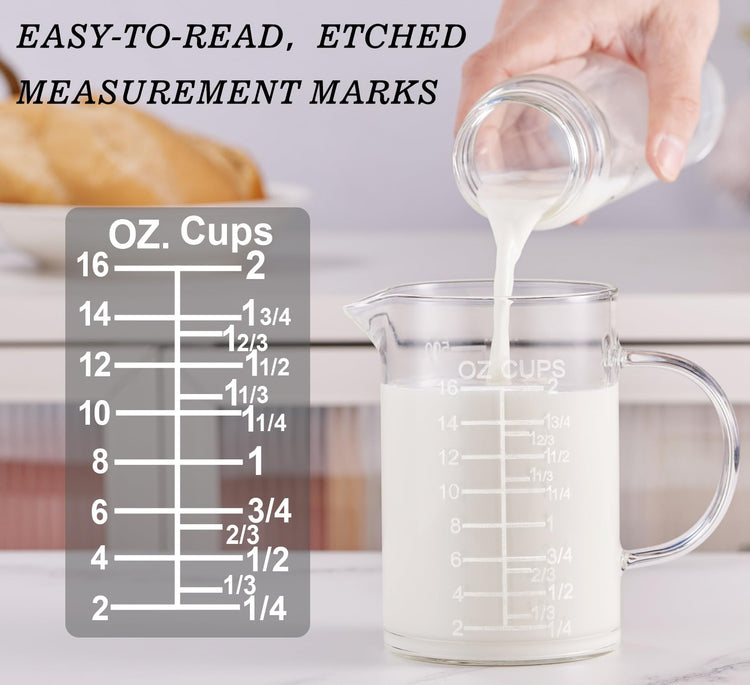 Ackers Etched Graduated Glass Measuring Cup