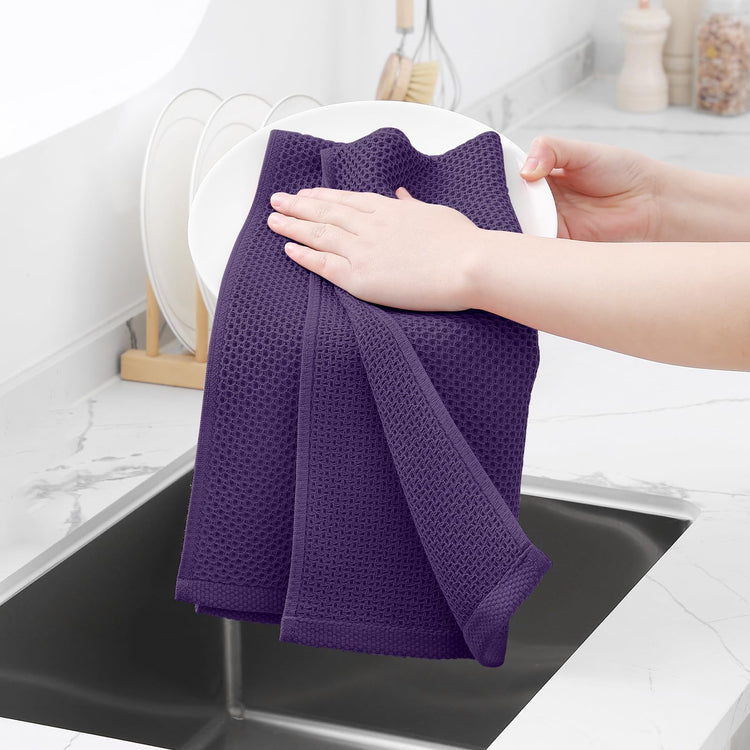 100% Cotton Waffle Weave Kitchen Dish Towels 8 (8 Count)