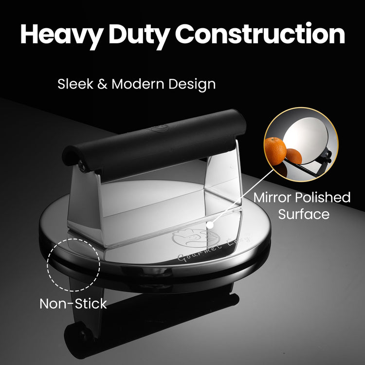 Stainless Steel Smash Burger Press with Heat Resistant Handle