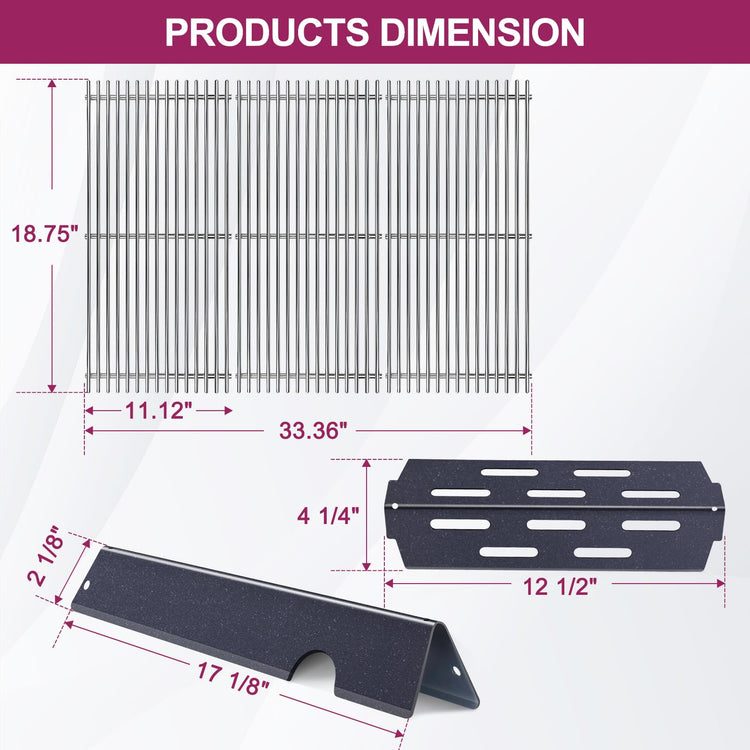 Grill Grate and Flavorizer Bars Heat Deflector Grill Parts for Weber Genesis 2 GS4 Grates 66089 66097