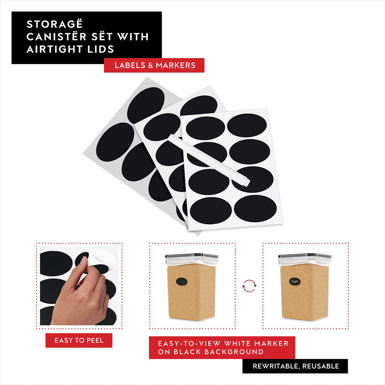 Large Flour Sugar Storage Containers Set of 2; 175 FL. oz (2 Count)