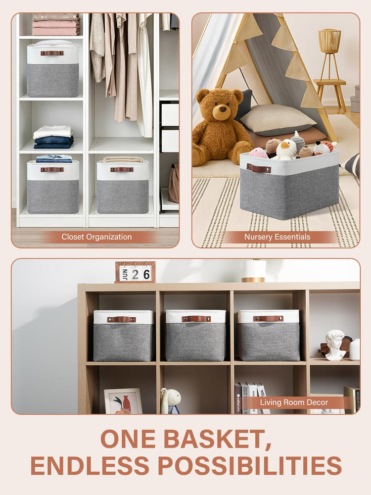 Fabric Baskets for Storage (4 Count)