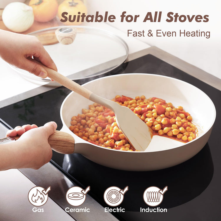 8inch Ceramic Nonstick Frying Pan Skillet with Lid