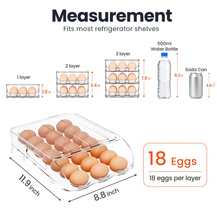 18 Egg Dispenser with Silicone Bumpers