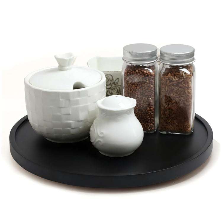 10 inch Black Wood Lazy Susan Organizers