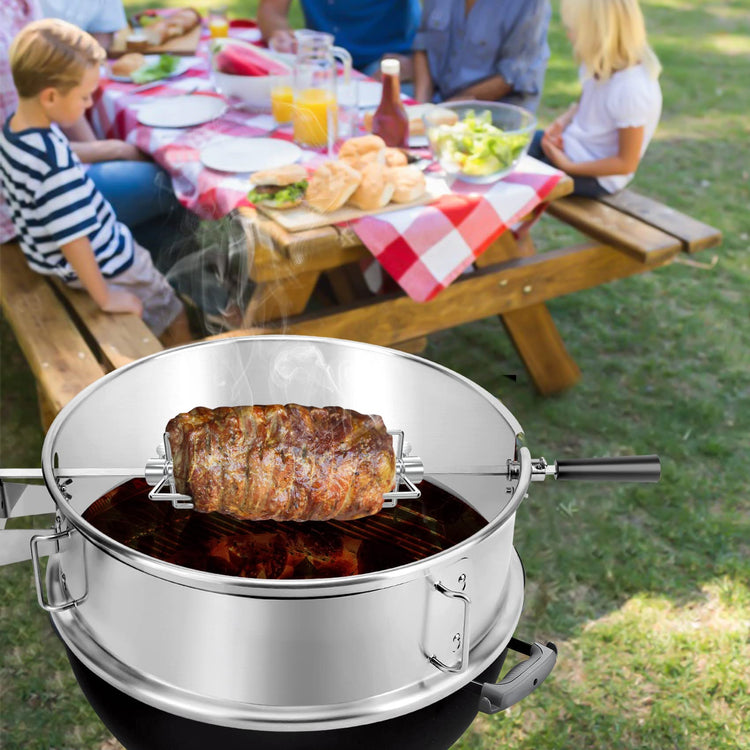 Multi Purpose Stainless Steel Rotisserie and Pizza Combo Kit
