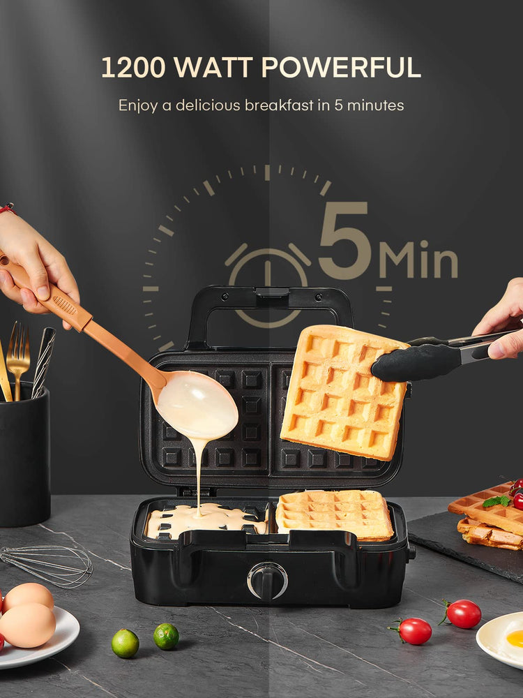 Waffle Maker 3 in 1 with Removable Non