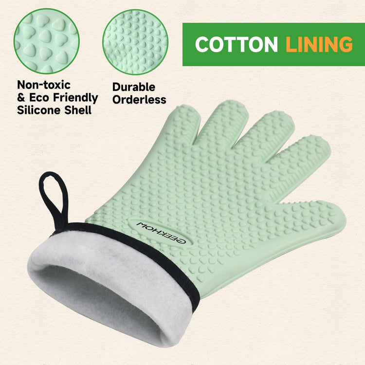 BBQ Gloves Heat Resistant Oven Mitts (2 Count)