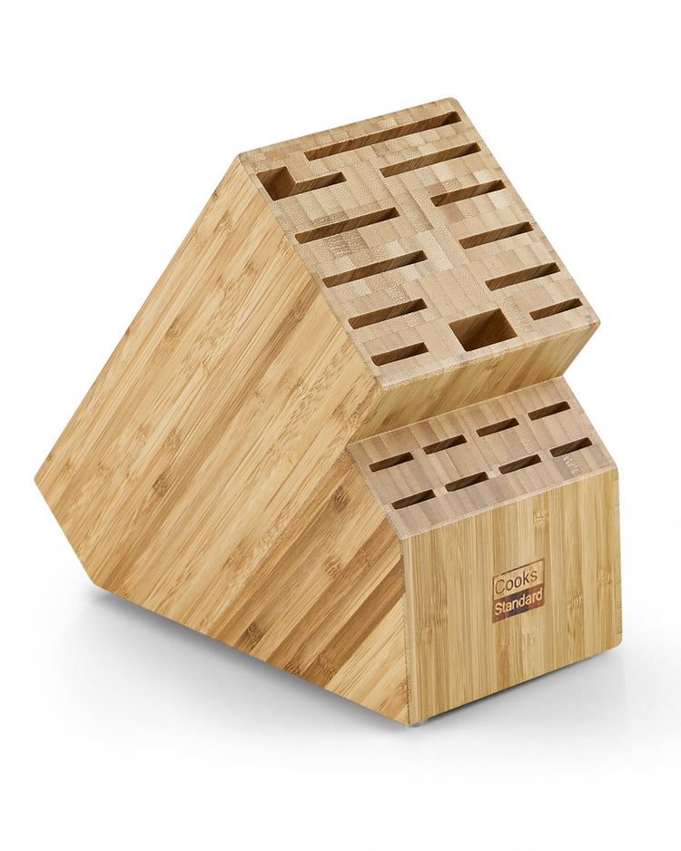 Classic Bamboo Cutlery Block Holder without Knives (20 Count)