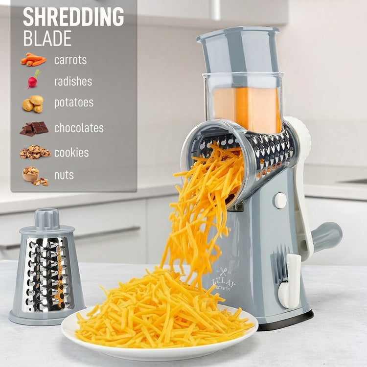 Rotary Cheese Grater 5 Blade Cheese Shredder