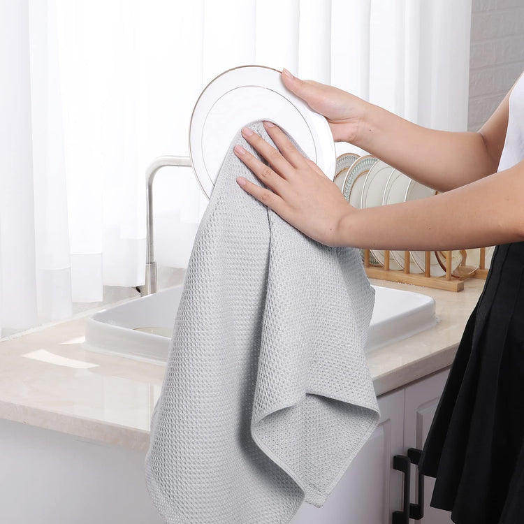 100% Cotton Waffle Weave Kitchen Dish Towels 8 (8 Count)