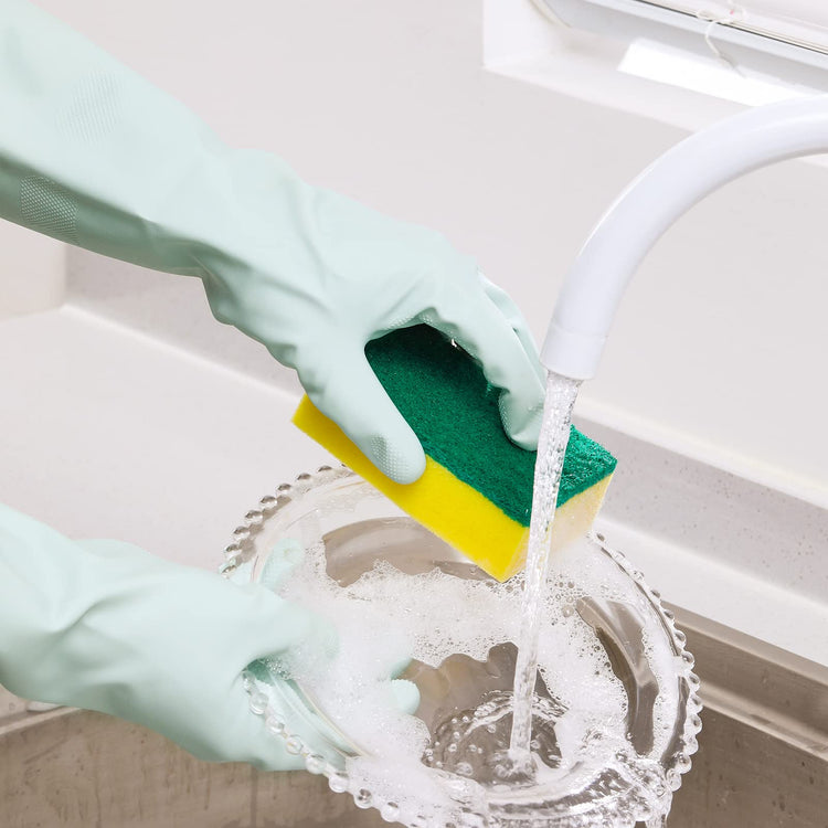 Small Reusable Rubber Dishwashing Cleaning Gloves for Kitchen Bathroom