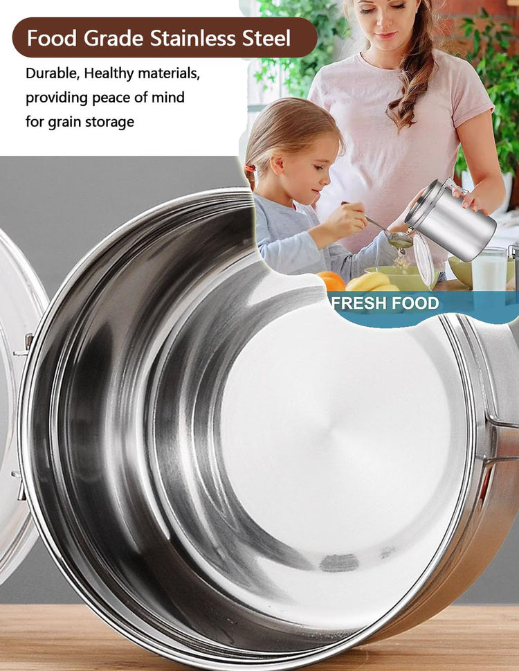 Stainless Steel Food Container with Clear Lids Airtight Storage Container Stackable Small Canisters Kitchen Pantry Storage for Cereal