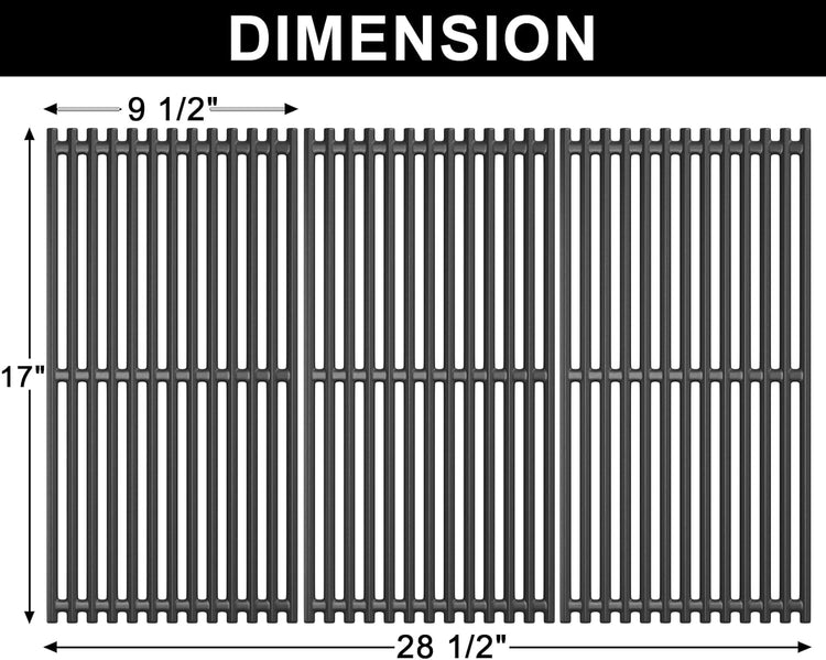 Grill Grates 17x9 1/2" for Charbroil Infrared Grill Grates 466242715,463242715,G541-0016-W2,466242815,463242716,463276016,466242816,463255020,463257520,for Charbroil TRU-Infrared Replacement Parts