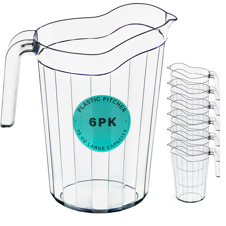 6 Pack 75 oz Plastic Pitchers (6 Count)