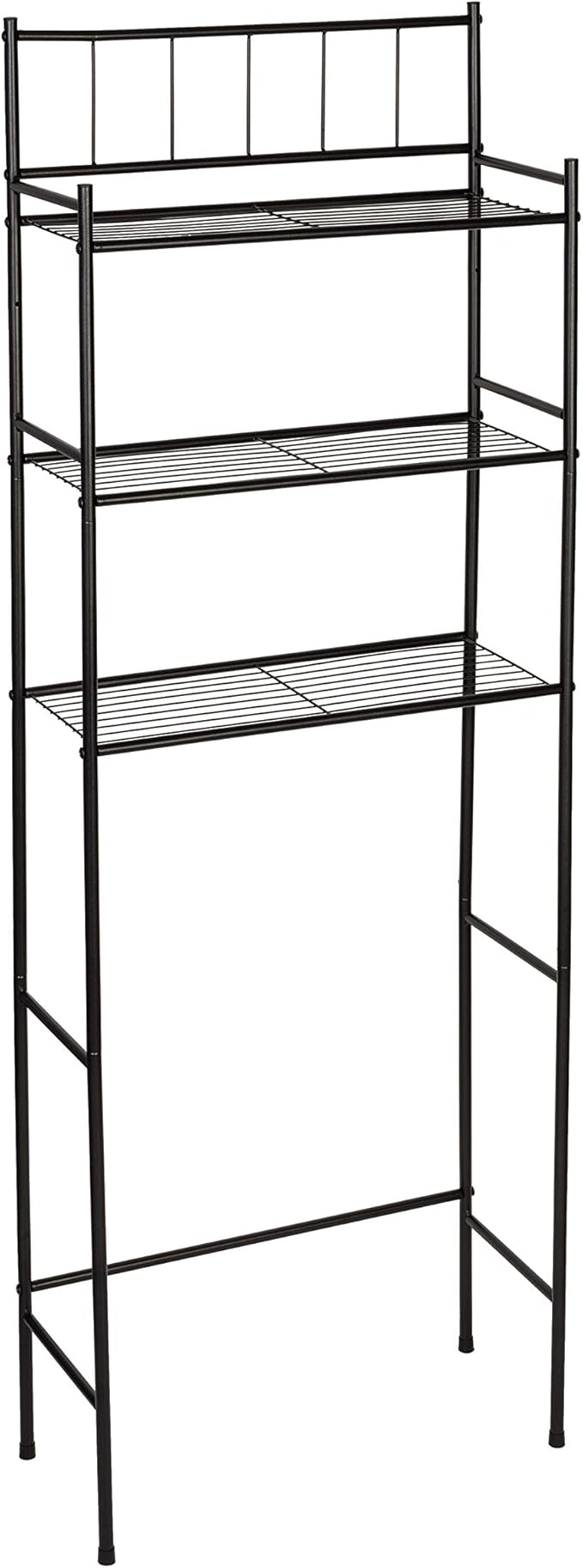 Honey-Can-Do 3 tier Over-The-Toilet Space Saver Shelving Unit, Black BTH-09022 Black