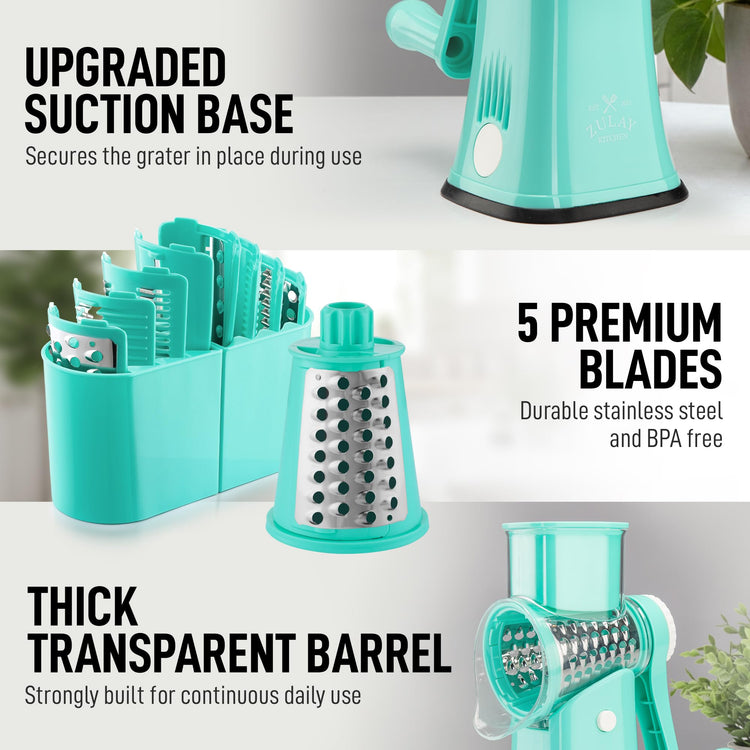 Rotary Cheese Grater 5 Blade Cheese Shredder