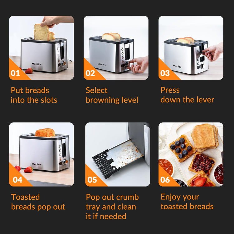 Toaster 2 Slice Stainless Steel Body