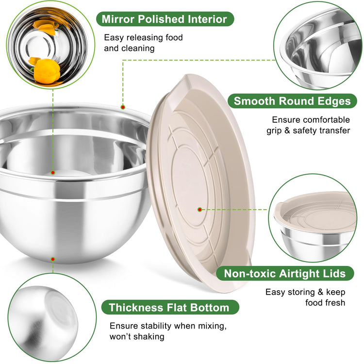 Mixing Bowls with Lids (5 Count)