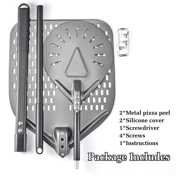 12 Inch + 7 Inch Perforated Pizza Peel Set (2 Count)