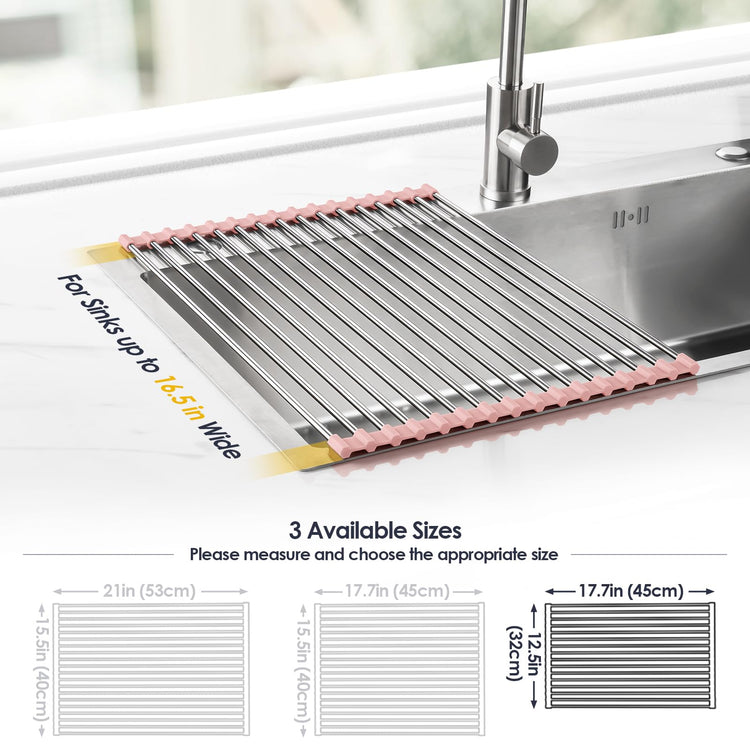 Roll Up Dish Drying Rack Over Sink