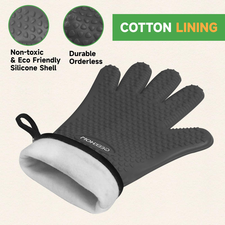 BBQ Gloves Heat Resistant Oven Mitts (2 Count)