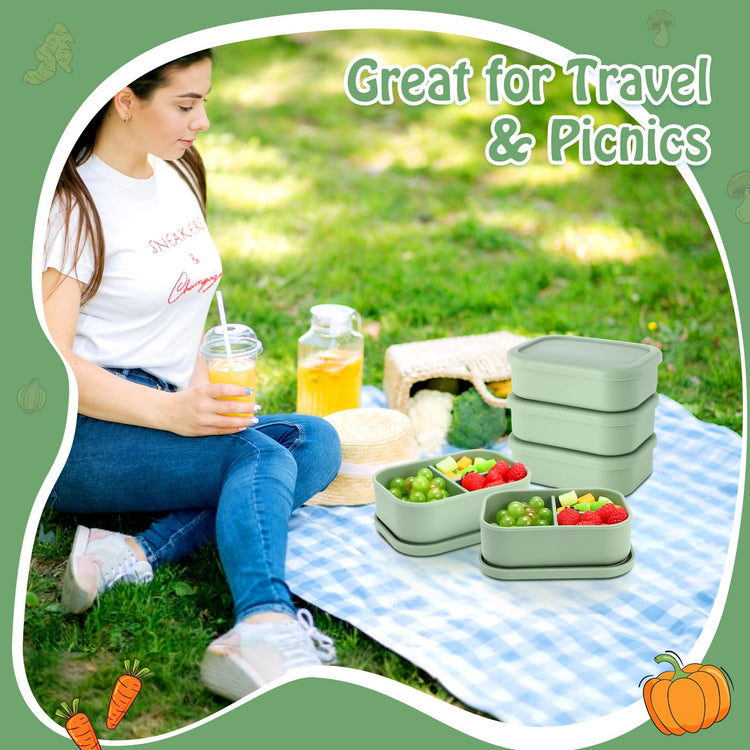4 Pcs Silicone Bento Box (4 Count)