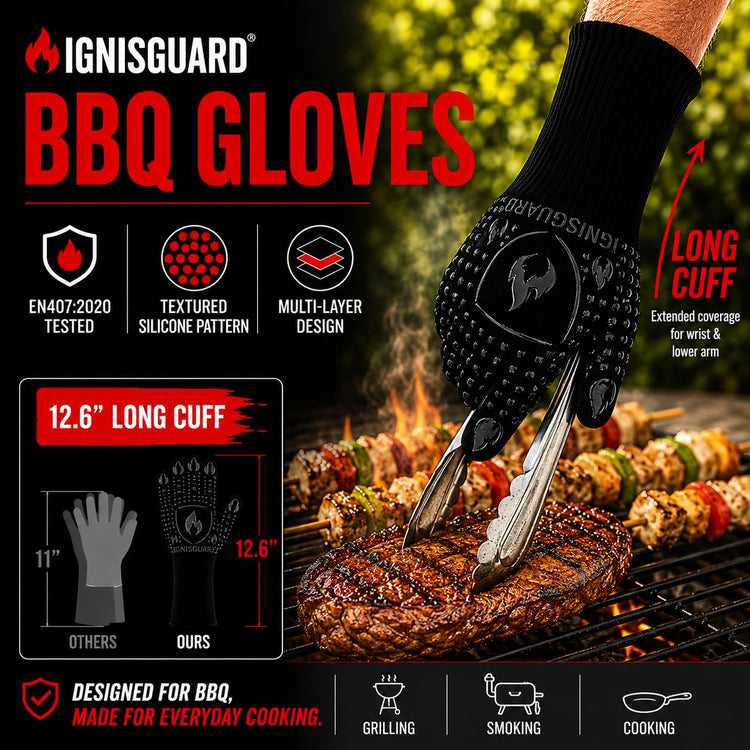BBQ Gloves Heat Resistant Grill Gloves (2 Count)