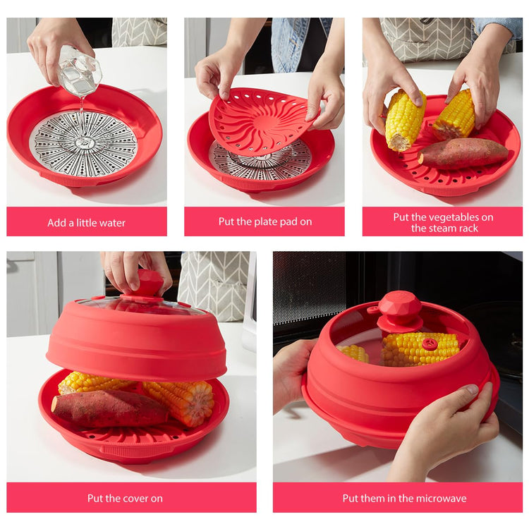 Microwave Splatter Silicone Cover Collapsible