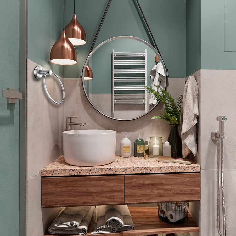 Suction Cup Hand Towel Ring Brushed Nickel Hand Towel Holder for Bathroom Wall SUS 304 Stainless Steel Kitchen Towel Hanger