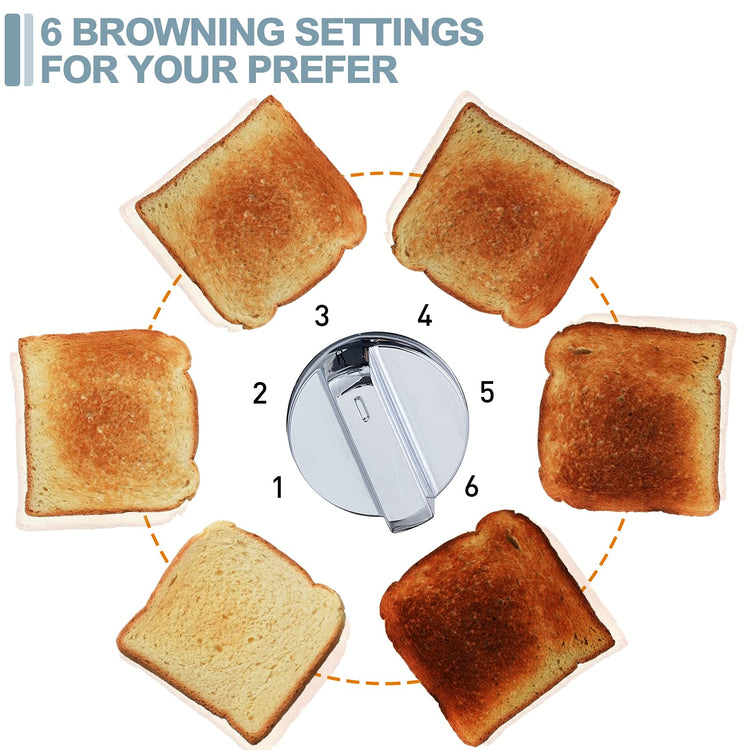4 Slice Stainless Steel Toaster with Digital Display